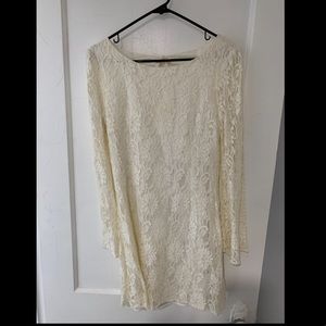 White lace dress open back